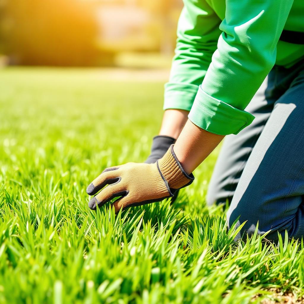 Vital Green Lawn technician tending fresh grass